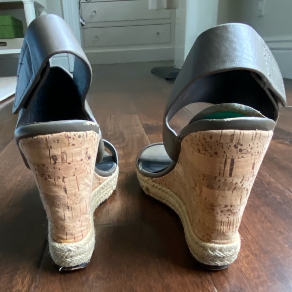 Charles David Oriel Jute Trimmed Leather Cork Wedge Sandals - 8 - Picture 12 of 13